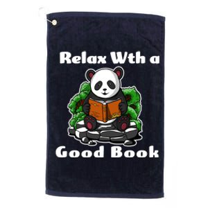 Relax With A Book Cute Panda Platinum Collection Golf Towel