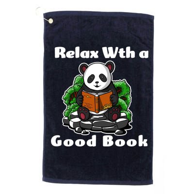 Relax With A Book Cute Panda Golf Towel
