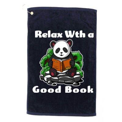 Relax With A Book Cute Panda Platinum Collection Golf Towel