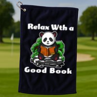 Relax With A Book Cute Panda Golf Towel