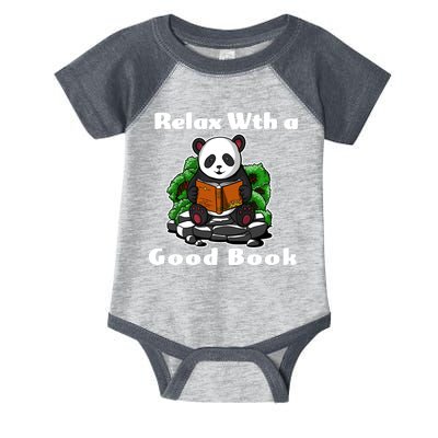 Relax With A Book Cute Panda Infant Baby Jersey Bodysuit