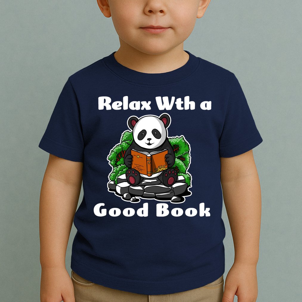 Relax With A Book Cute Panda Toddler T-Shirt