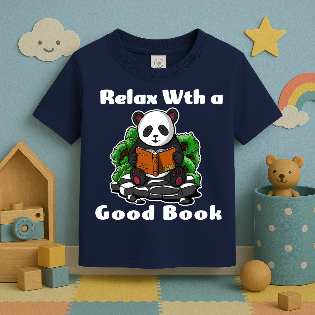 Relax With A Book Cute Panda Toddler T-Shirt