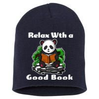 Relax With A Book Cute Panda Short Acrylic Beanie