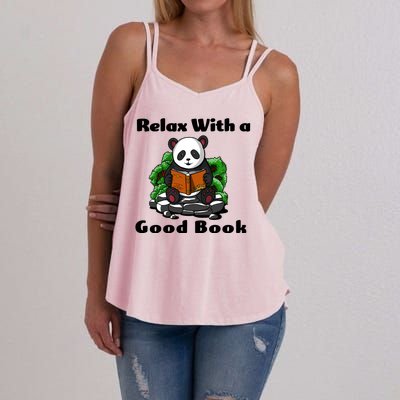 Relax With A Book Cute Panda Women's Strappy Tank