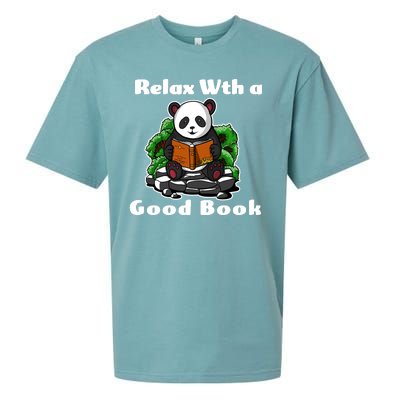 Relax With A Book Cute Panda Sueded Cloud Jersey T-Shirt