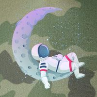 Relaxing Astronaut On The Moon Legacy Tie Dye Trucker Hat