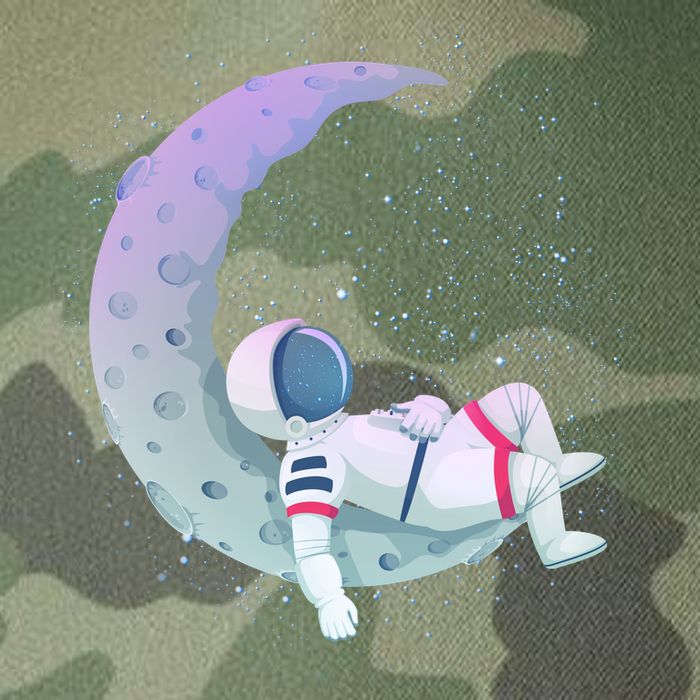 Relaxing Astronaut On The Moon Legacy Tie Dye Trucker Hat