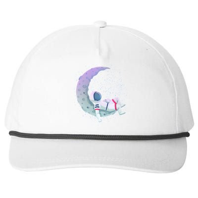 Relaxing Astronaut On The Moon Snapback Five-Panel Rope Hat