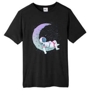 Relaxing Astronaut On The Moon Tall Fusion ChromaSoft Performance T-Shirt