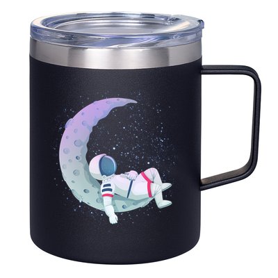 Relaxing Astronaut On The Moon 12oz Stainless Steel Coffee Mug