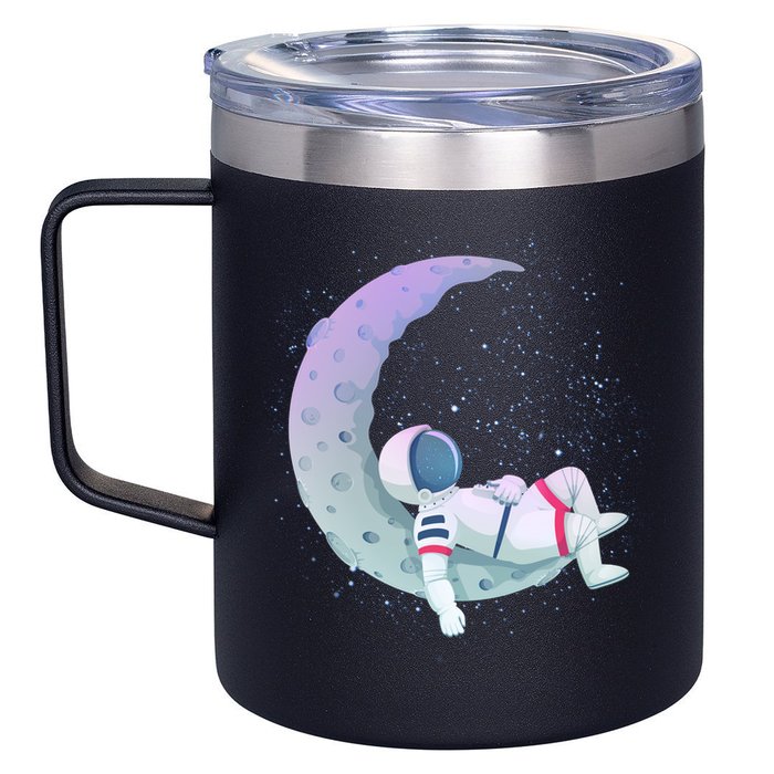 Relaxing Astronaut On The Moon 12oz Stainless Steel Coffee Mug