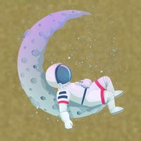 Relaxing Astronaut On The Moon Garment-Dyed Women's Muscle Tee