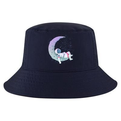 Relaxing Astronaut On The Moon Cool Comfort Performance Bucket Hat