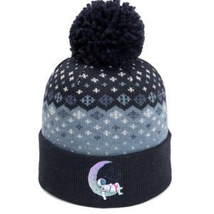 Relaxing Astronaut On The Moon The Baniff Cuffed Pom Beanie