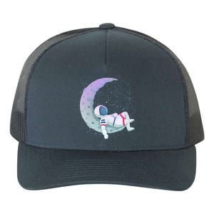 Relaxing Astronaut On The Moon Yupoong Adult 5-Panel Trucker Hat