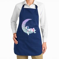 Relaxing Astronaut On The Moon Full-Length Apron With Pockets