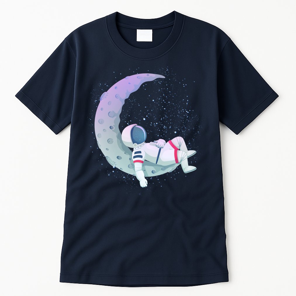 Relaxing Astronaut On The Moon Tall T-Shirt