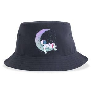 Relaxing Astronaut On The Moon Sustainable Bucket Hat