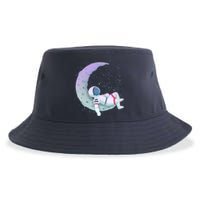 Relaxing Astronaut On The Moon Sustainable Bucket Hat