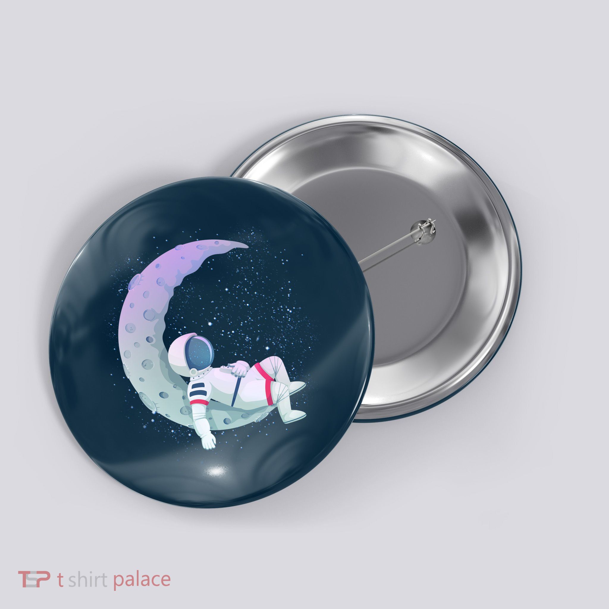 Relaxing Astronaut On The Moon Button