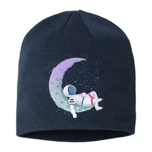 Relaxing Astronaut On The Moon Sustainable Beanie