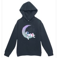 Relaxing Astronaut On The Moon Urban Pullover Hoodie