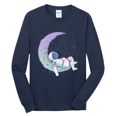 Relaxing Astronaut On The Moon Tall Long Sleeve T-Shirt
