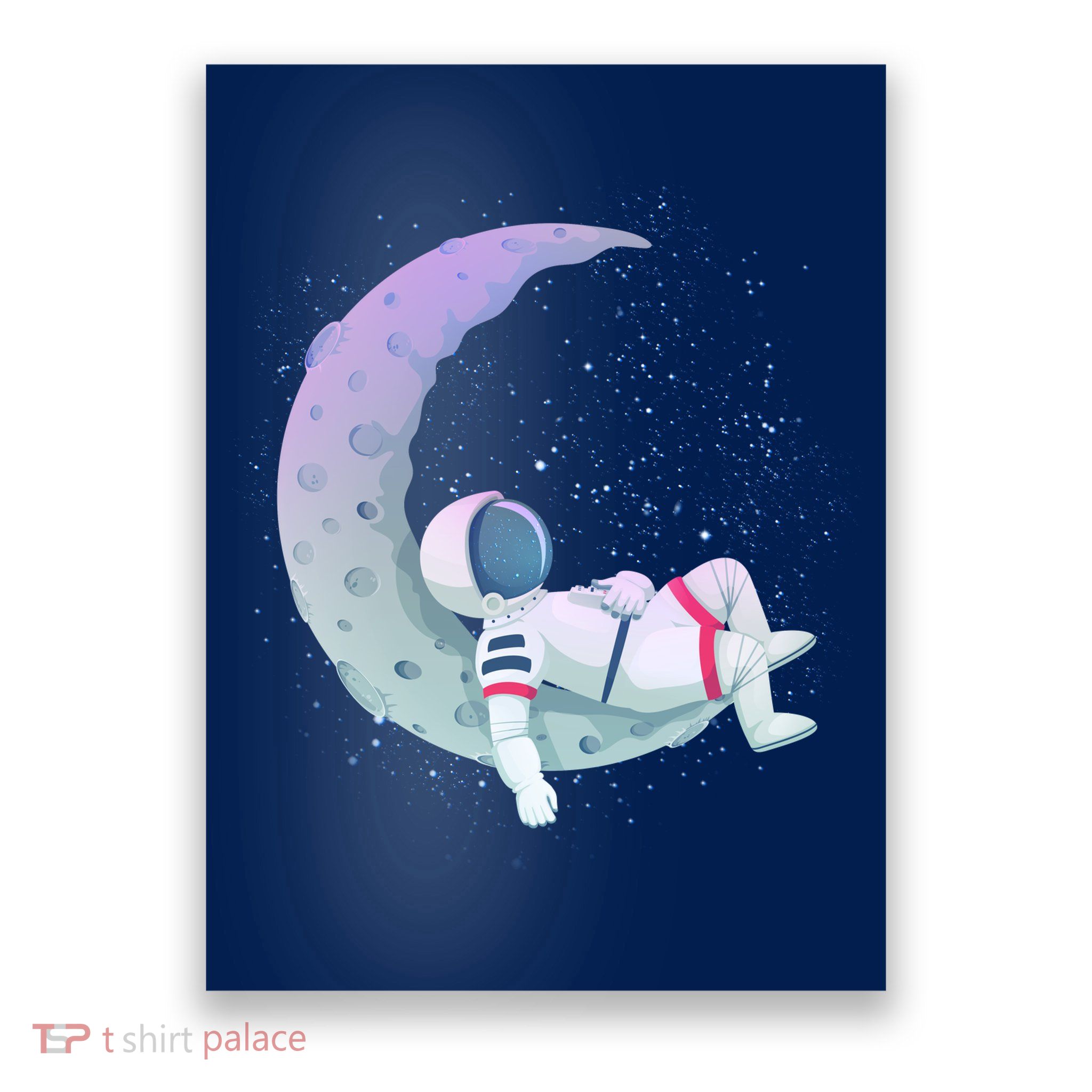 Relaxing Astronaut On The Moon Poster