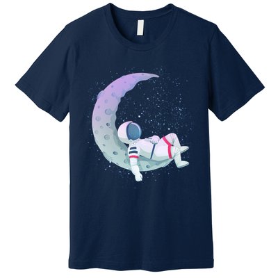 Relaxing Astronaut On The Moon Premium T-Shirt