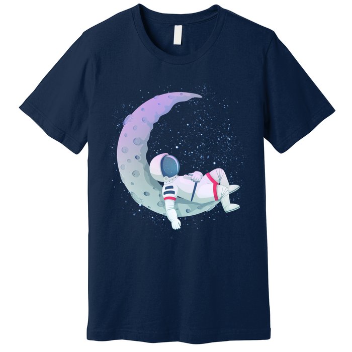 Relaxing Astronaut On The Moon Premium T-Shirt