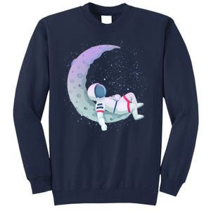 Relaxing Astronaut On The Moon Tall Sweatshirt