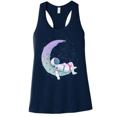 Relaxing Astronaut On The Moon Womens Tank Top