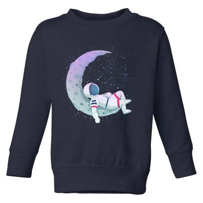 Relaxing Astronaut On The Moon Toddler Sweatshirt