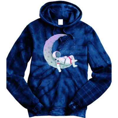 Relaxing Astronaut On The Moon Tie Dye Hoodie