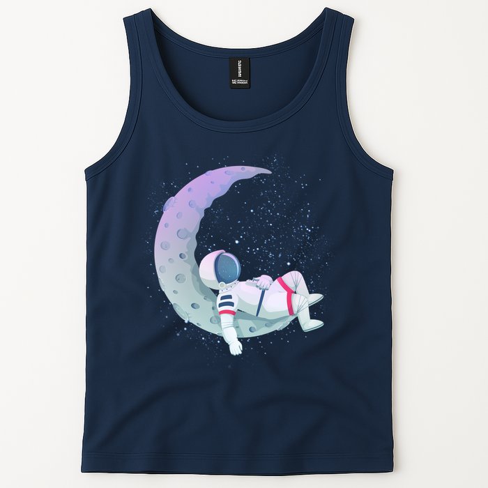 Relaxing Astronaut On The Moon Tank Top