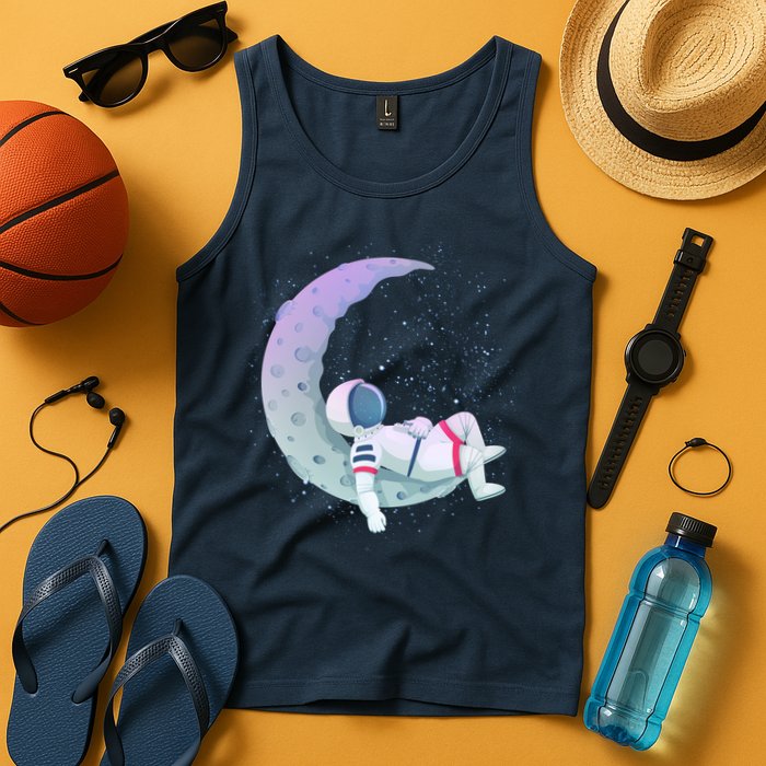 Relaxing Astronaut On The Moon Tank Top