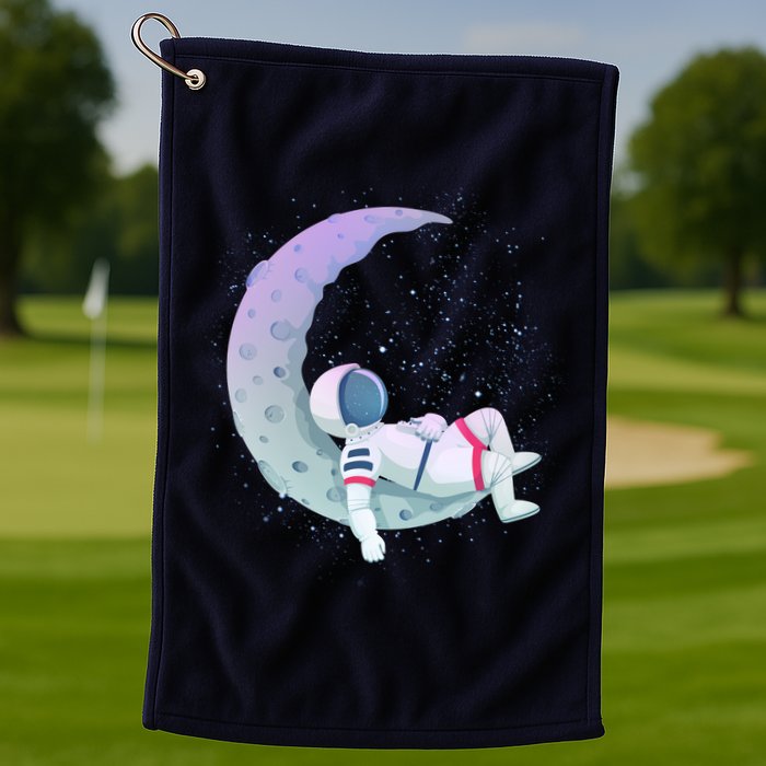 Relaxing Astronaut On The Moon Golf Towel