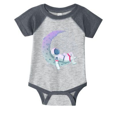Relaxing Astronaut On The Moon Infant Baby Jersey Bodysuit