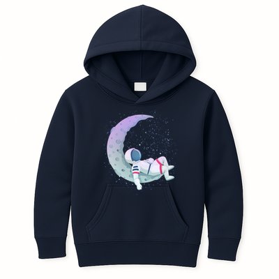 Relaxing Astronaut On The Moon Kids Hoodie