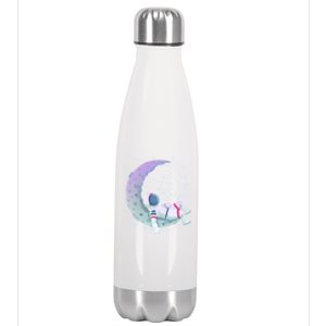 Relaxing Astronaut On The Moon Stainless Steel Insulated Water Bottle