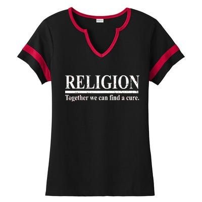 Religion Together We Can Find A Cure Ladies Halftime Notch Neck Tee