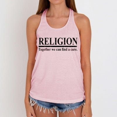 Religion Together We Can Find A Cure Women's Knotted Racerback Tank