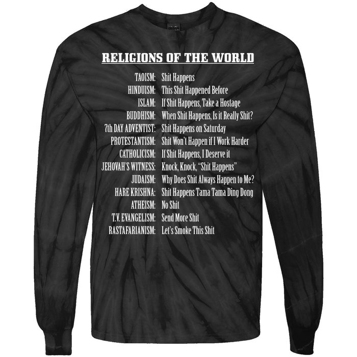 Religions Of The World Tie-Dye Long Sleeve Shirt