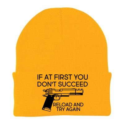 Reload and Try Again Funny Gun Knit Cap Winter Beanie