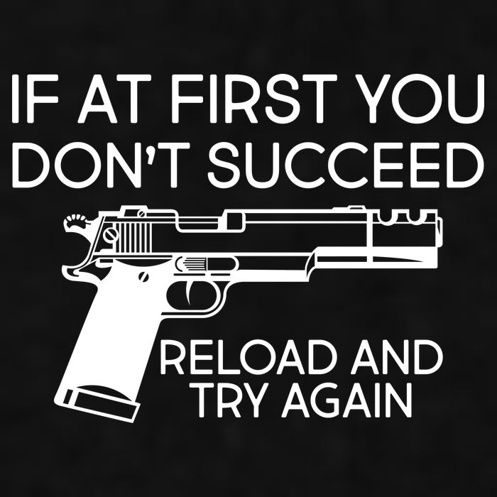 Reload and Try Again Funny Gun Ladies PosiCharge Tri-Blend Wicking Tank
