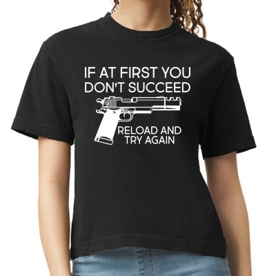 Reload and Try Again Funny Gun Comfort Colors Boxy T-Shirt