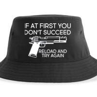 Reload and Try Again Funny Gun Sustainable Bucket Hat