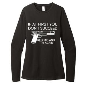 Reload and Try Again Funny Gun Womens CVC Long Sleeve Shirt