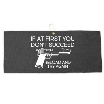 Reload and Try Again Funny Gun Large Microfiber Waffle Golf Towel